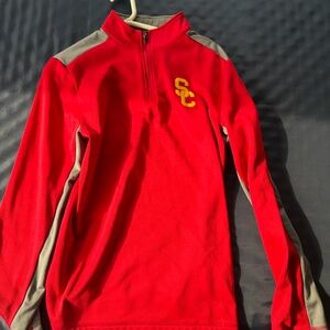 USC Red and Gray Quarter-Zip Pullover